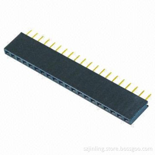 2.54mm Female Header, Straight Angle Single Row PC 3.2, 3.0A Current Rating